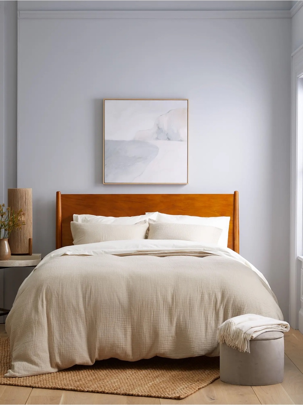 Quince Organic Cotton Gauze Duvet Cover Set King Dune NWOT 3pc Best Seller - Picture 2 of 7